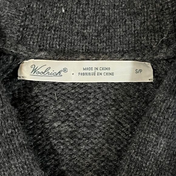 Woolrich Shawl Neck Cardigan Wool Blend Cable Knit Gray Womens Small - Picture 6 of 6
